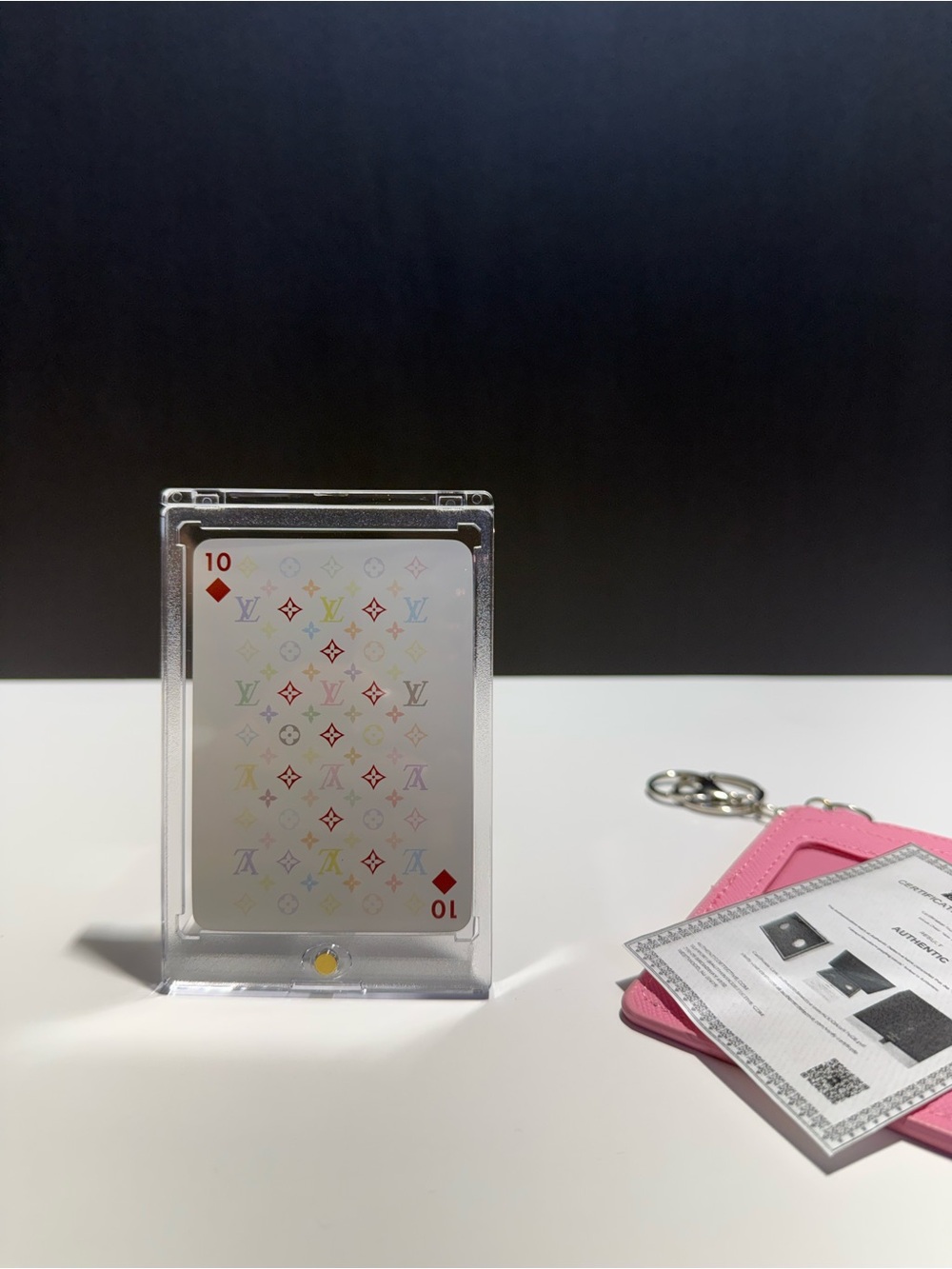 Louis Vuitton Takashi X Murakami Monogram Multicolor Playing Card 10 diamond COA